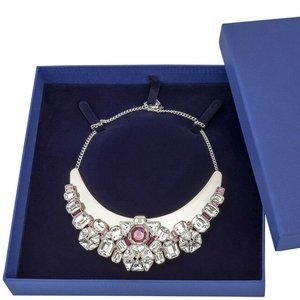 Swarovski Signed Diana Pink  Bib Necklace
